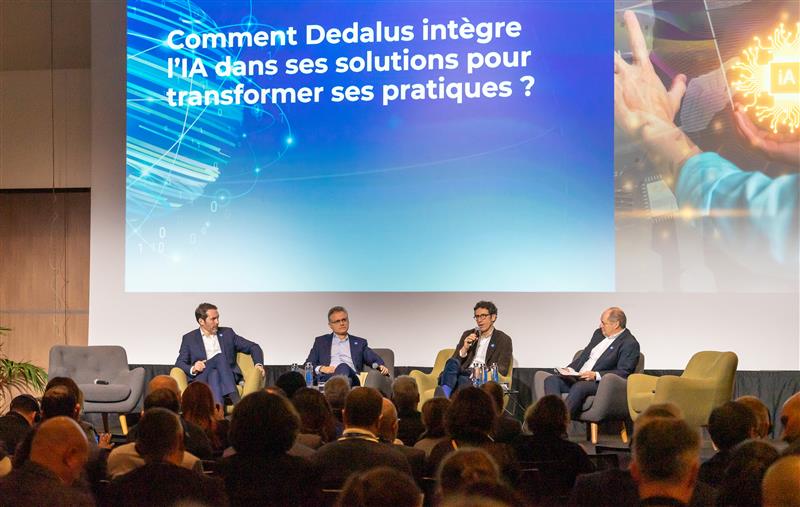 Guillem Pelissier, DG Dedalus France, Andrea Fiumicelli, Chairman Groupe Dedalus, Alberto Calcagno, CEO Groupe Dedalus, et Frédéric Vaillant, DG délégué Dedalus France.